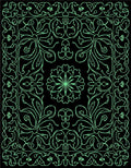 Ornate Floral Border With Flower Design Rug