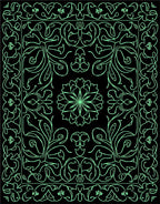 Ornate Floral Border With Flower Design Rug