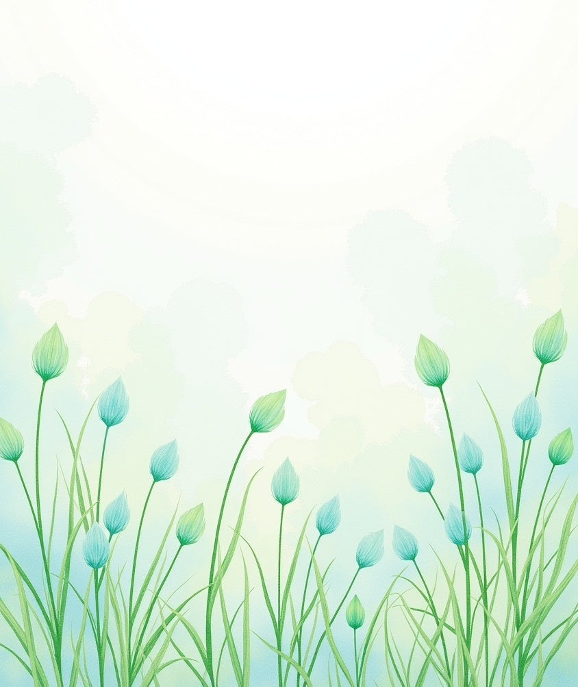 Pastel Floral Watercolor Nature Design Rug