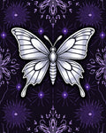 Purple Butterfly Mystical Symmetry Design Rug