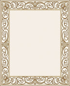 Elegant Flourish Ornate Scrollwork Border Rug