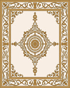 Golden Baroque Scroll Medallion Rug