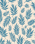 Seamless Blue Fern Leaf Pattern Rug