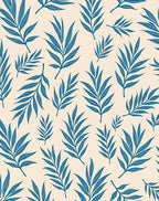 Seamless Blue Fern Leaf Pattern Rug