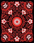 Bold Red Floral Medallion Pattern Rug