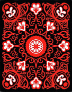Bold Red Floral Medallion Pattern Rug