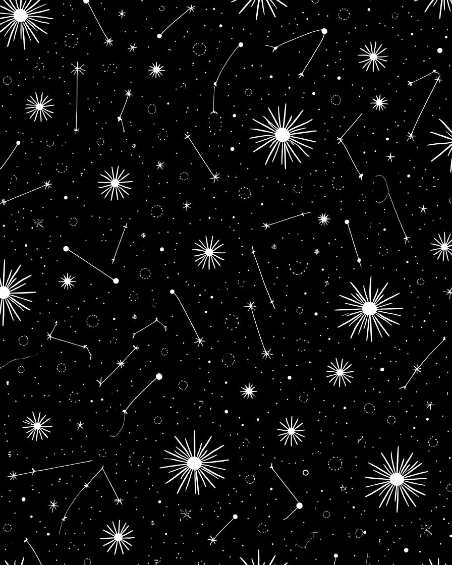 Cosmic Black Starry Night Constellations Rug