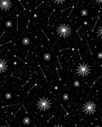 Cosmic Black Starry Night Constellations Rug