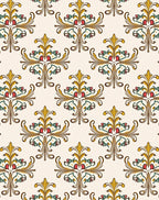 Antique Floral Scrollwork Pattern Rug
