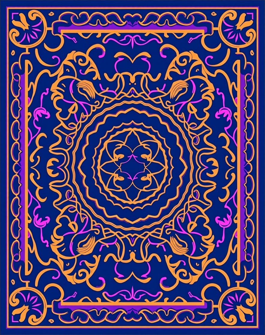 Vibrant Mandala Swirl Pattern Rug