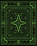 Neon Green Abstract Star Mandala Design Rug