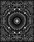 Monochromatic Floral Mandala Pattern Rug
