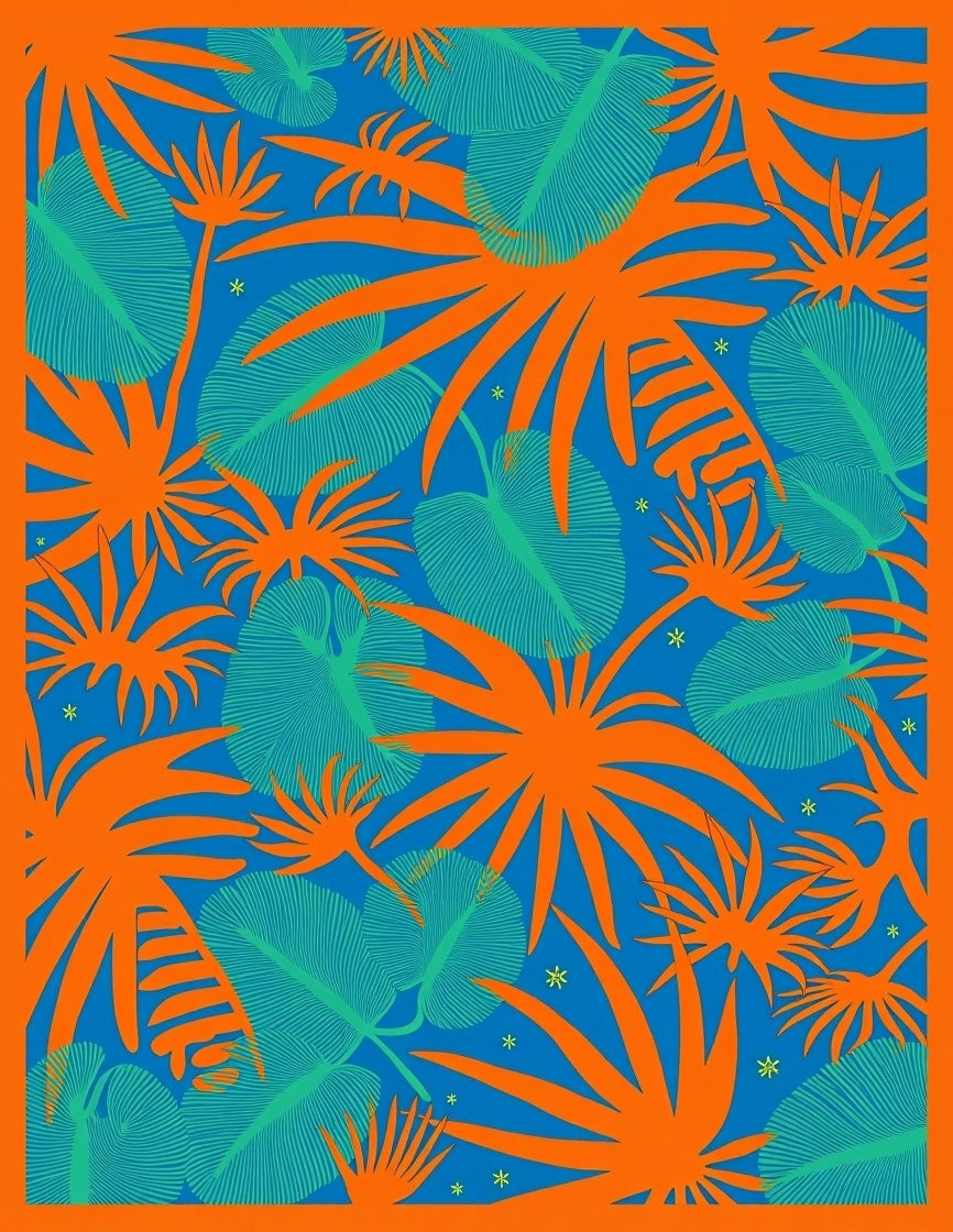 Tropical Leaf Fan Paradise Print Rug