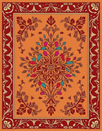 Ornate Floral Scroll Work Rug