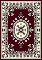 Classic Floral Swirl Ivory Pattern Rug