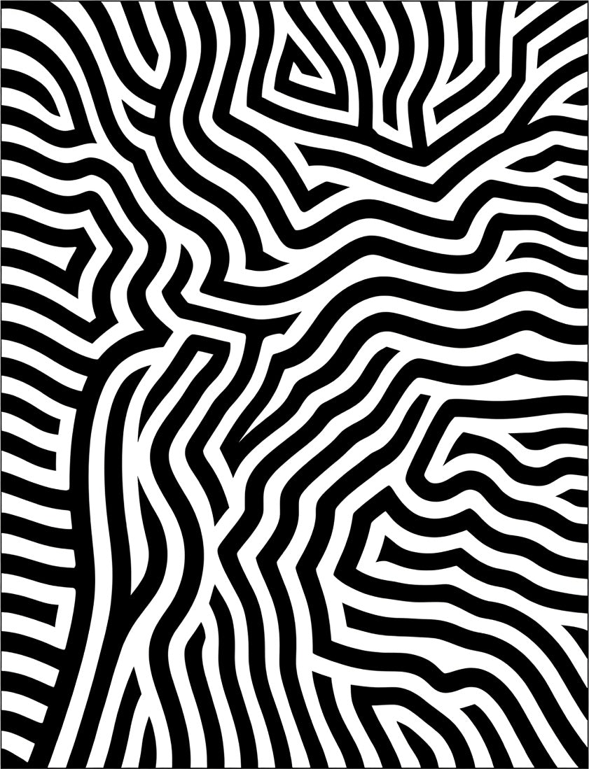 Bold Black White Abstract Lines Rug
