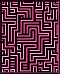 Black Pink Maze Pattern Rug