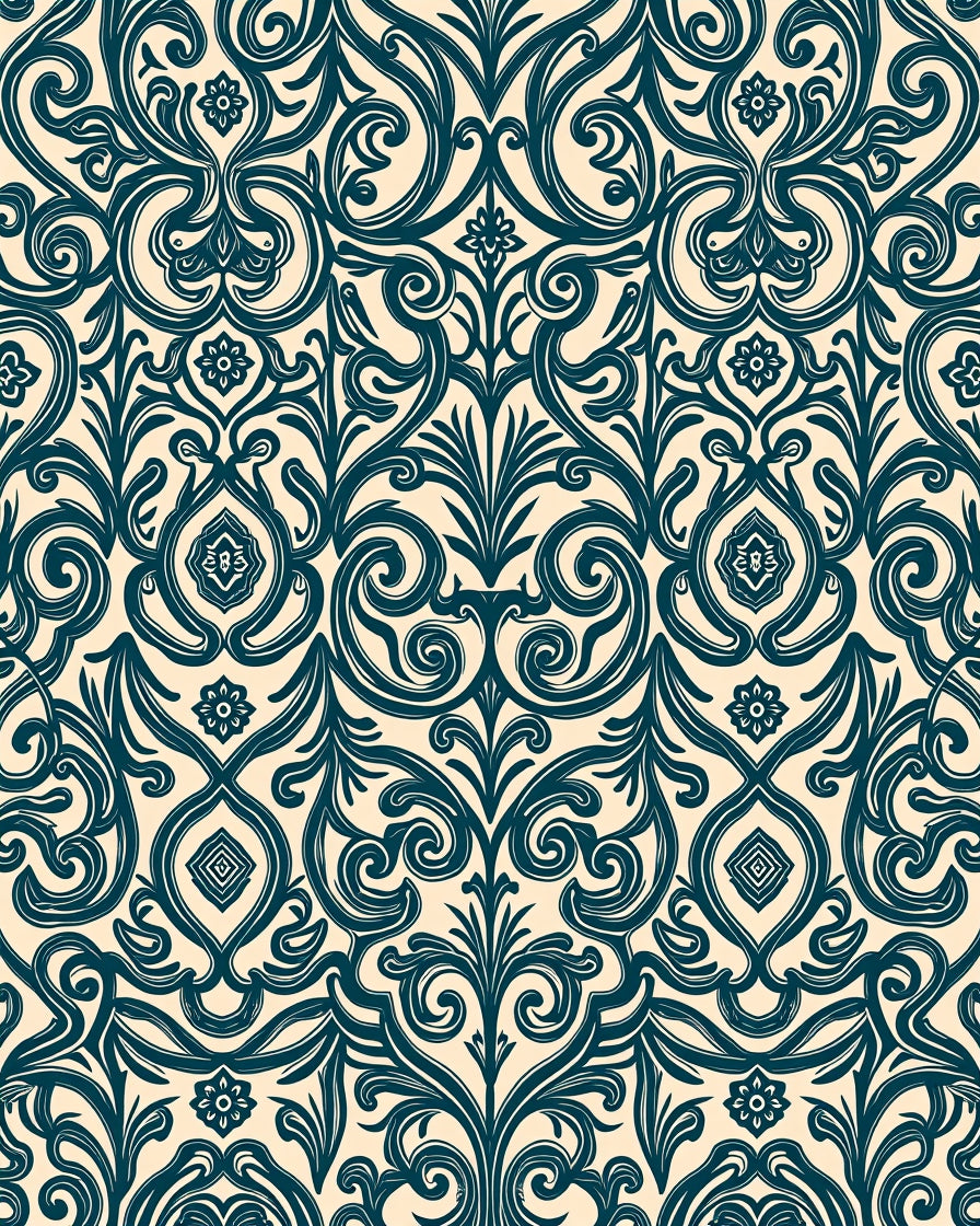 Traditional Scroll Pattern Accent Rug