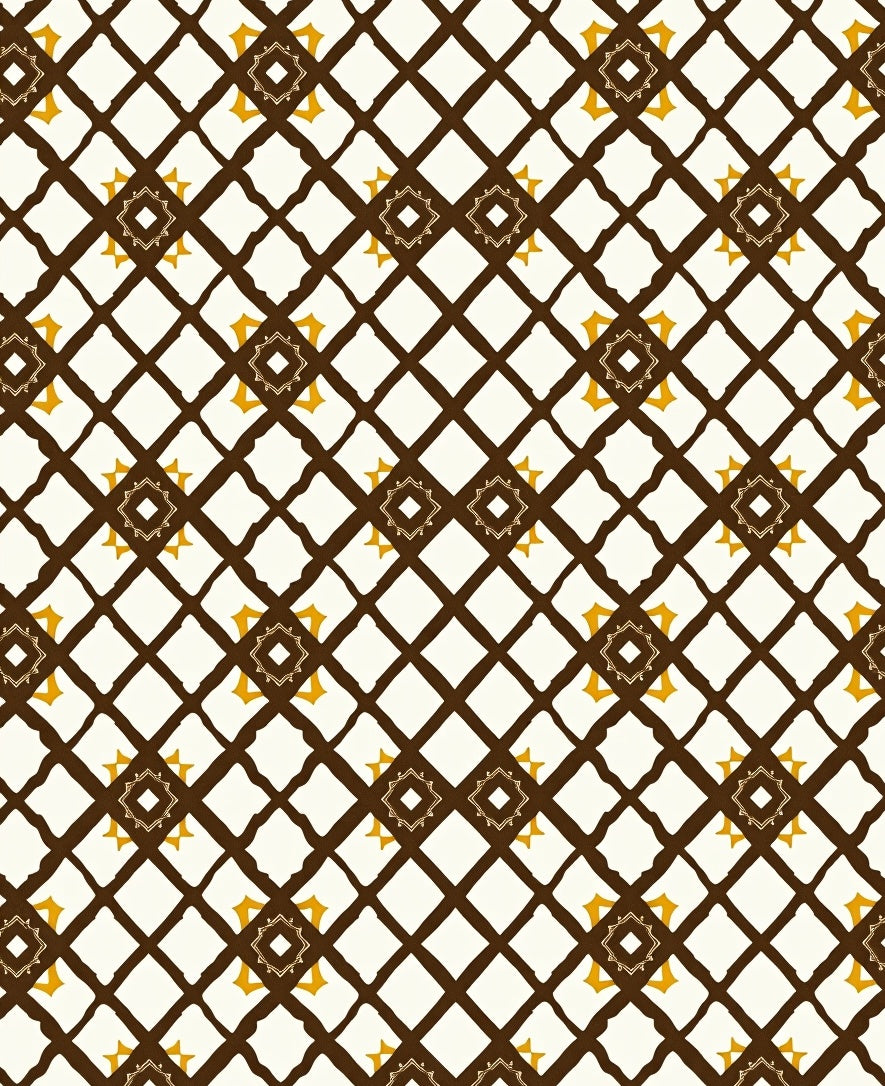 Diamond Lattice With Star Accents Rug
