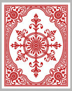 Ornate Red Filigree Mandala Pattern Rug