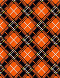 Bold Orange Black White Plaid Design Rug