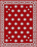 Red Snowflake Pattern Rug