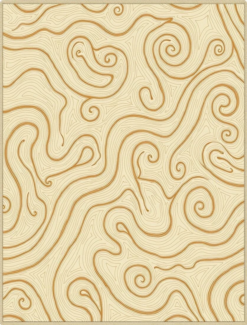 Flowing Swirl Abstract Lines Rug