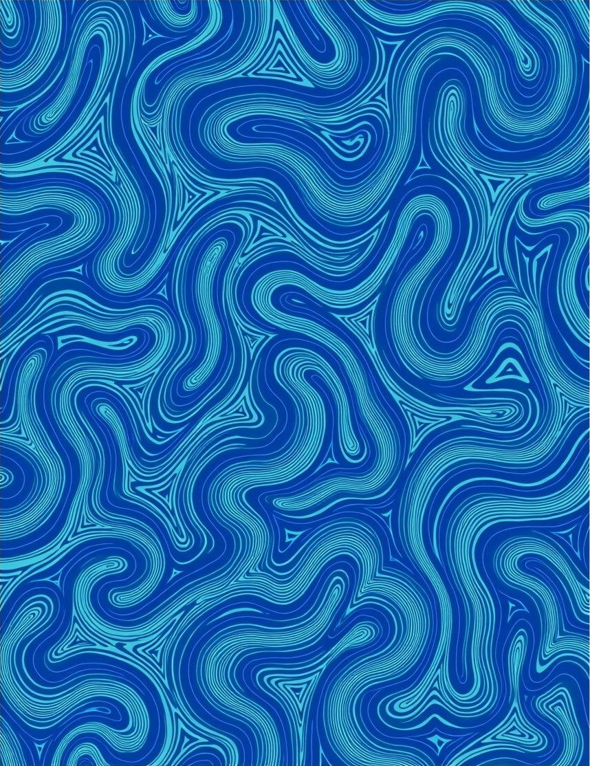 Abstract Blue Swirl Triangle Pattern Rug