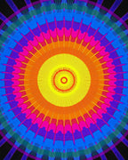 Vibrant Radial Sunburst Pattern Design Rug
