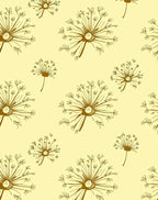 Golden Dandelion Seed Head Pattern Rug