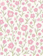 Delicate Pink Floral Pattern Rug
