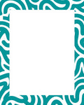Teal Swirl Border Abstract Pattern Rug