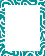 Teal Swirl Border Abstract Pattern Rug