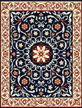 Ornate Midnight Floral Medallion Rug