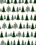 Dark Green Christmas Trees Gold Star Rug