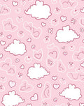 Pink Cloud Heart Whimsical Pattern Rug