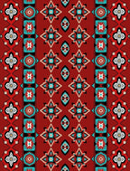 Bold Floral Tile Pattern Design Rug