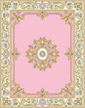 Ornate Floral Pink Gold Rug