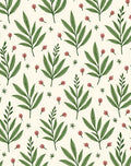 Green Leaf and Pink Bud Pattern Rug