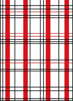 Bold Red Black Plaid Geometric Rug