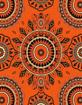 Bold Orange Mandala Pattern Rug