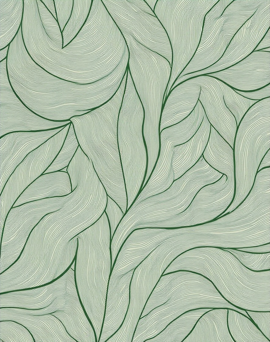 Organic Green Flowing Vines Rug