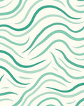 Teal Wavy Abstract Pattern Rug