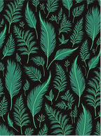 Emerald Green Feather Fern Pattern Rug