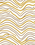 Warm Toned Wavy Stripe Pattern Rug