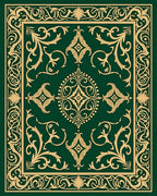 Emerald Green Golden Vine Manor Rug