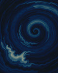 Deep Blue Swirling Vortex Pattern Rug