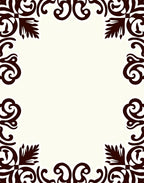 Ornate Scrollwork Floral Corner Border Rug