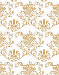 Gold Floral Scroll Damask Rug