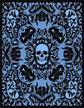 Gothic Skull Blue Black Pattern Rug
